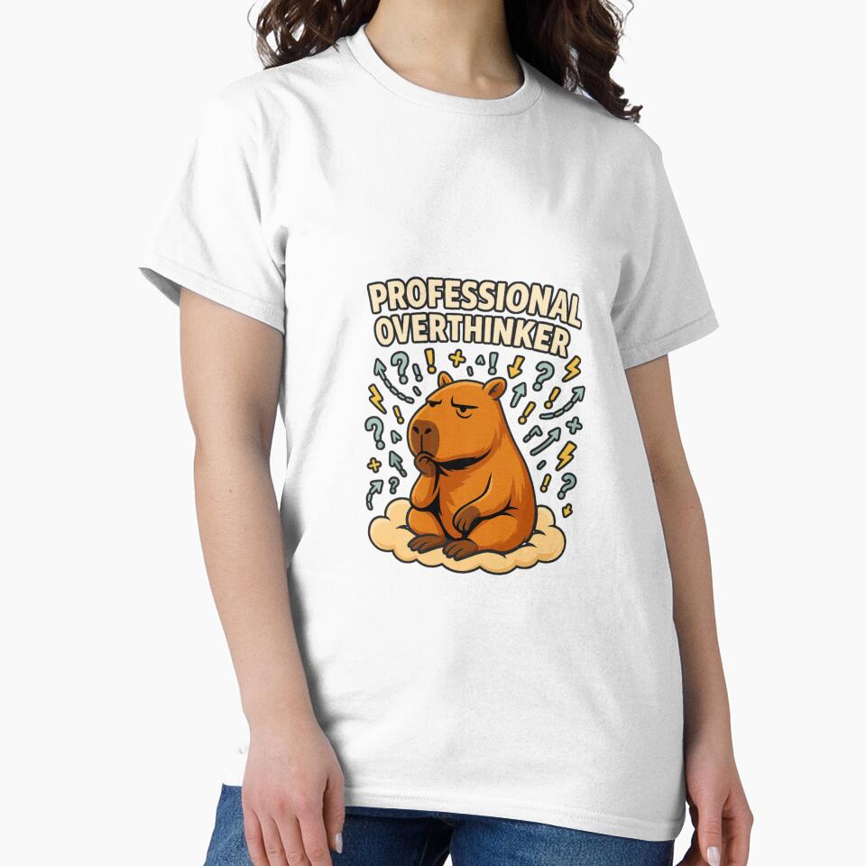 Professional Overthinker Capybara – Cute Anxiety Humor Design by MOAVE-Design