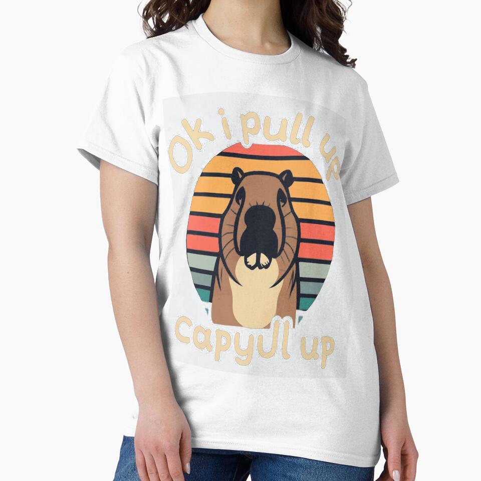 ok i pull up Capybara T-shirt  Chill Vibes Tee Relaxation T-shirt by Vnosdesign