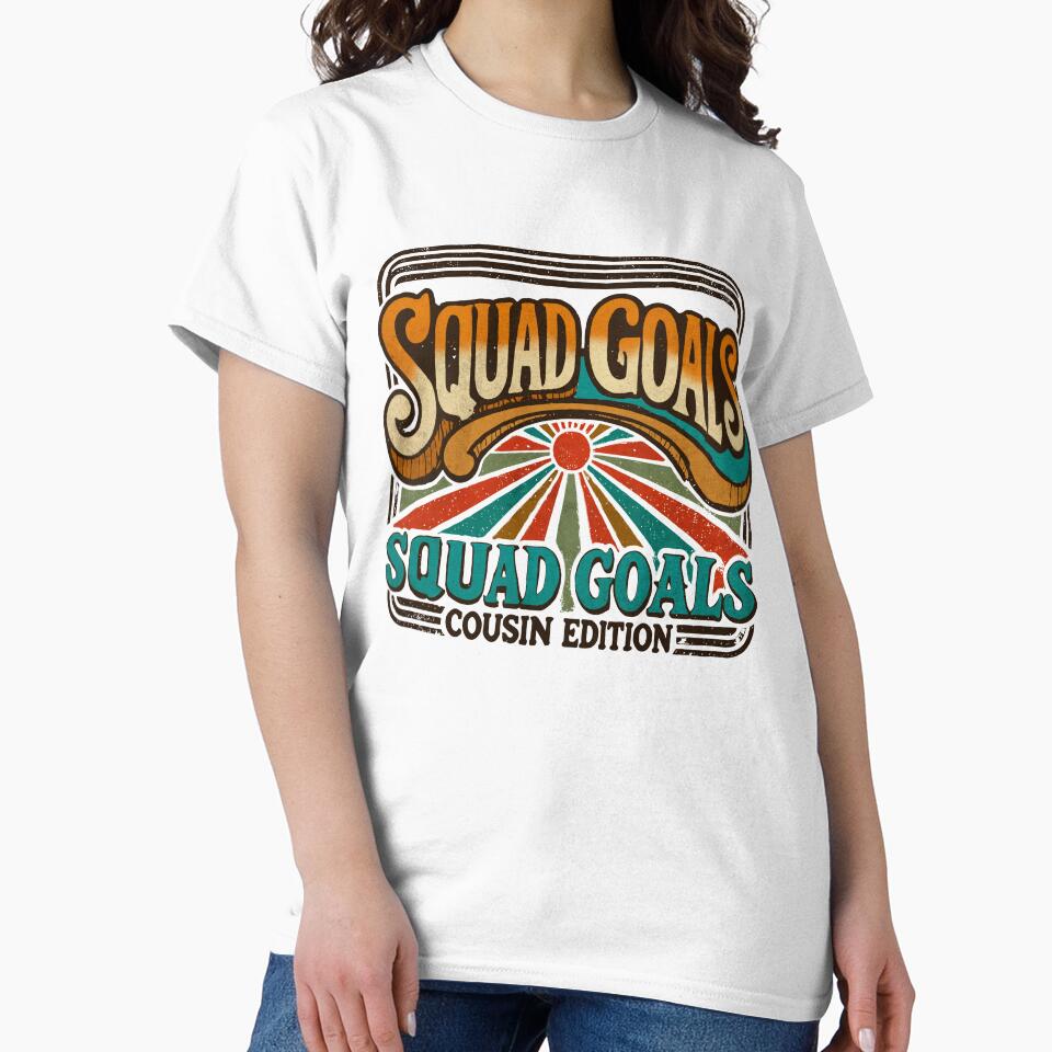 Squad Goals Cousin Edition - Retro Vintage Groovy Typography by Gawii