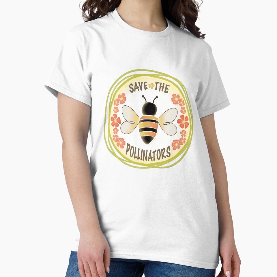 Save the Pollinators Cute Bee Honeybee by SurfPixieArt