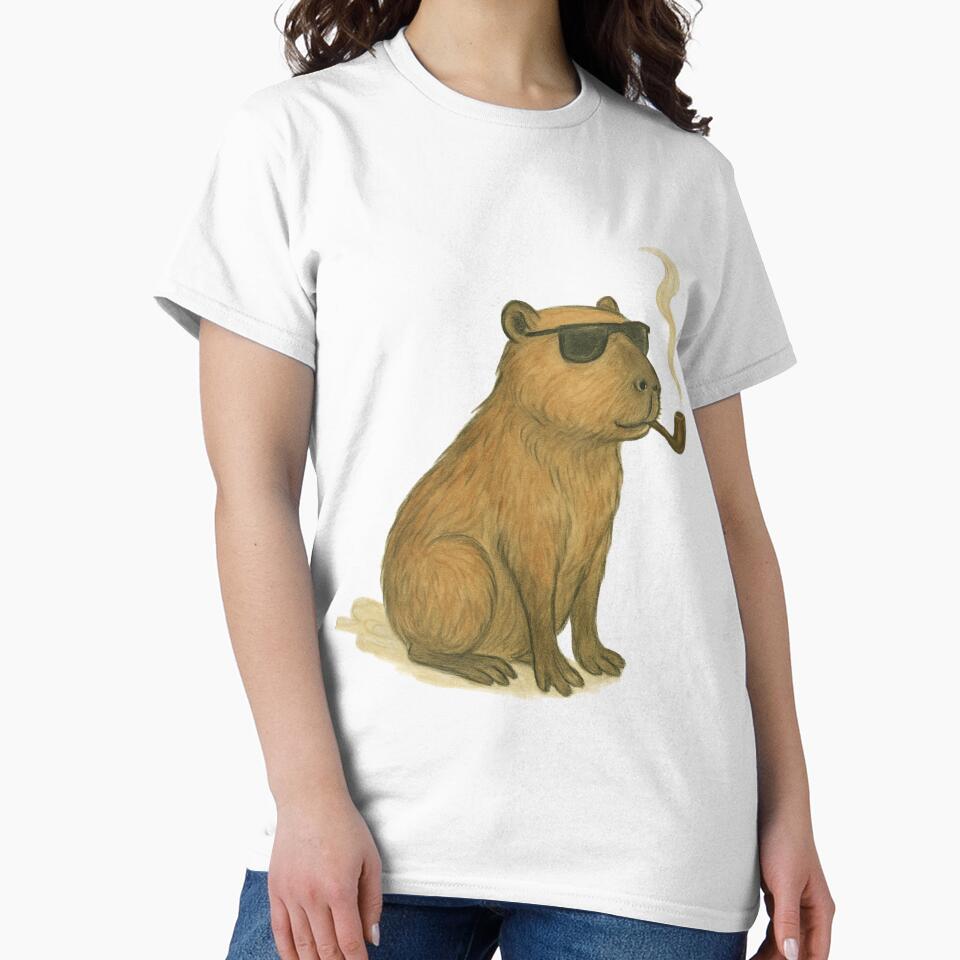 Zen Capybara – Chill Japanese Aesthetic Capybara With Sunglasses & Pipe by coolcoredesigns_