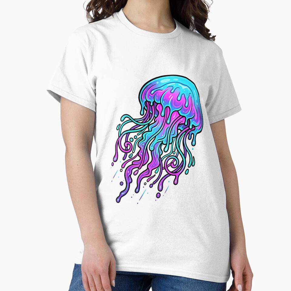 Jellyfish Neon Drip Aesthetic by EhrenGeneration