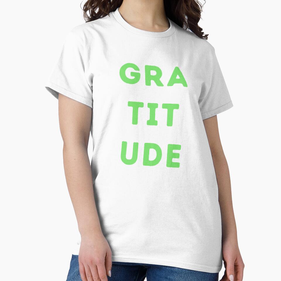 Gratitude All Over Text Green by NinniSilver
