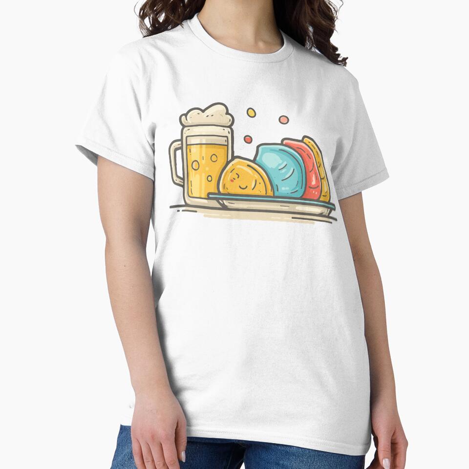 Funny Dumplings and Beer Illustration – Cute Foodie Vector Design by Moss and Moon Studio