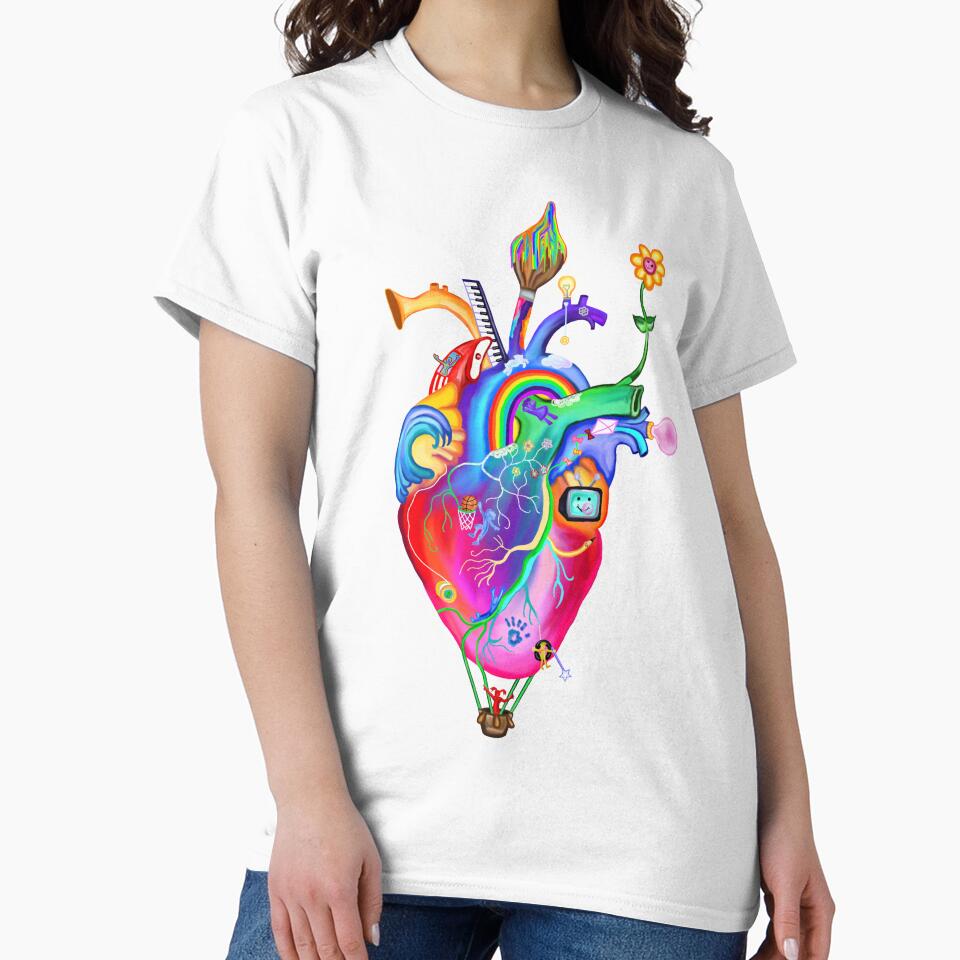 Colorful Whimsical Childhood Heart by Deborah Camp