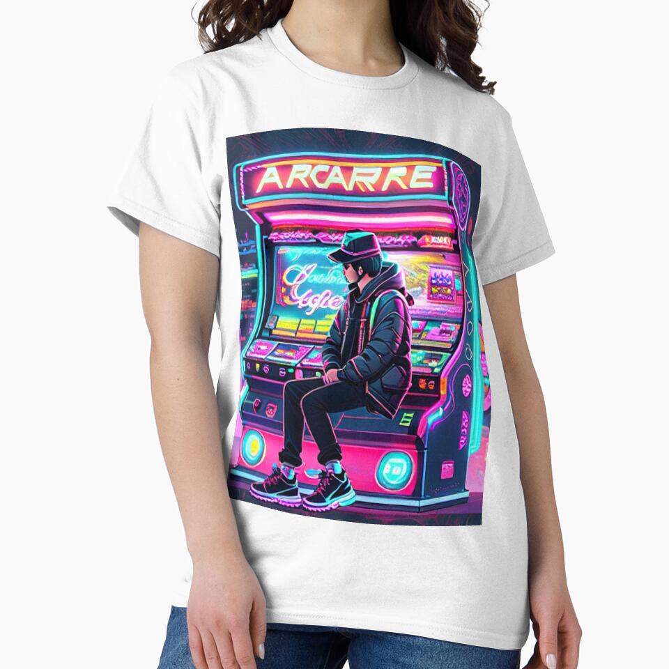 Neon Arcade Gamer – Retro Cyberpunk Gaming Wall Art & Gamer Room Decor by NeonPixelShop