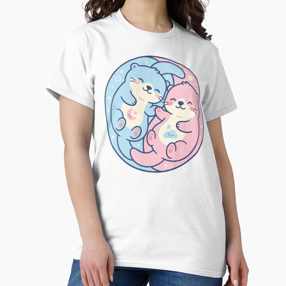 Kawaii Pastel Sea Otters Holding Hands Dreamcore by Arc2020