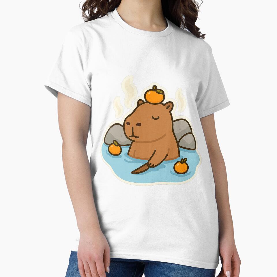 Zen Capybara – Kawaii Hot Spring Animal Sticker by Tripconic