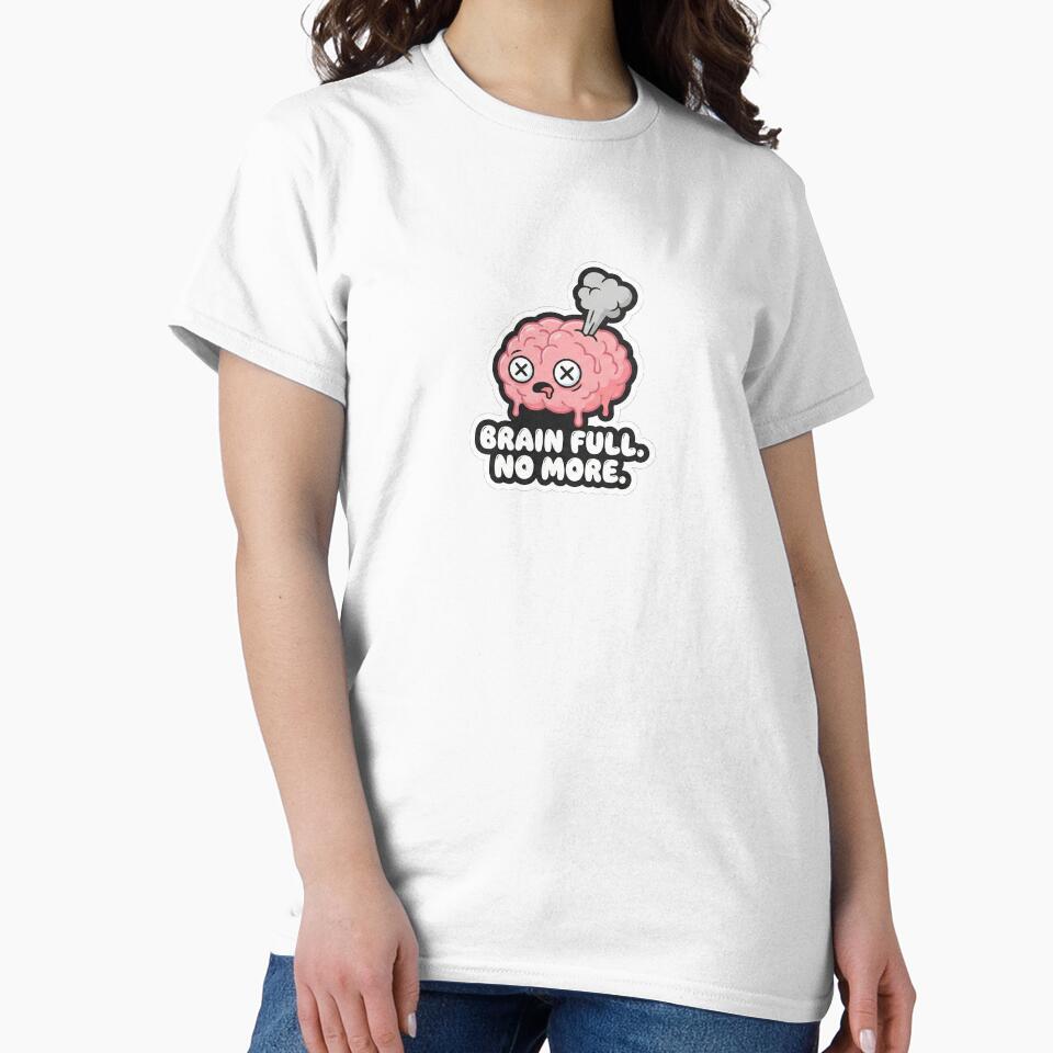 Brain Full No More - Melting Pink Brain Sticker by Sassy Cult