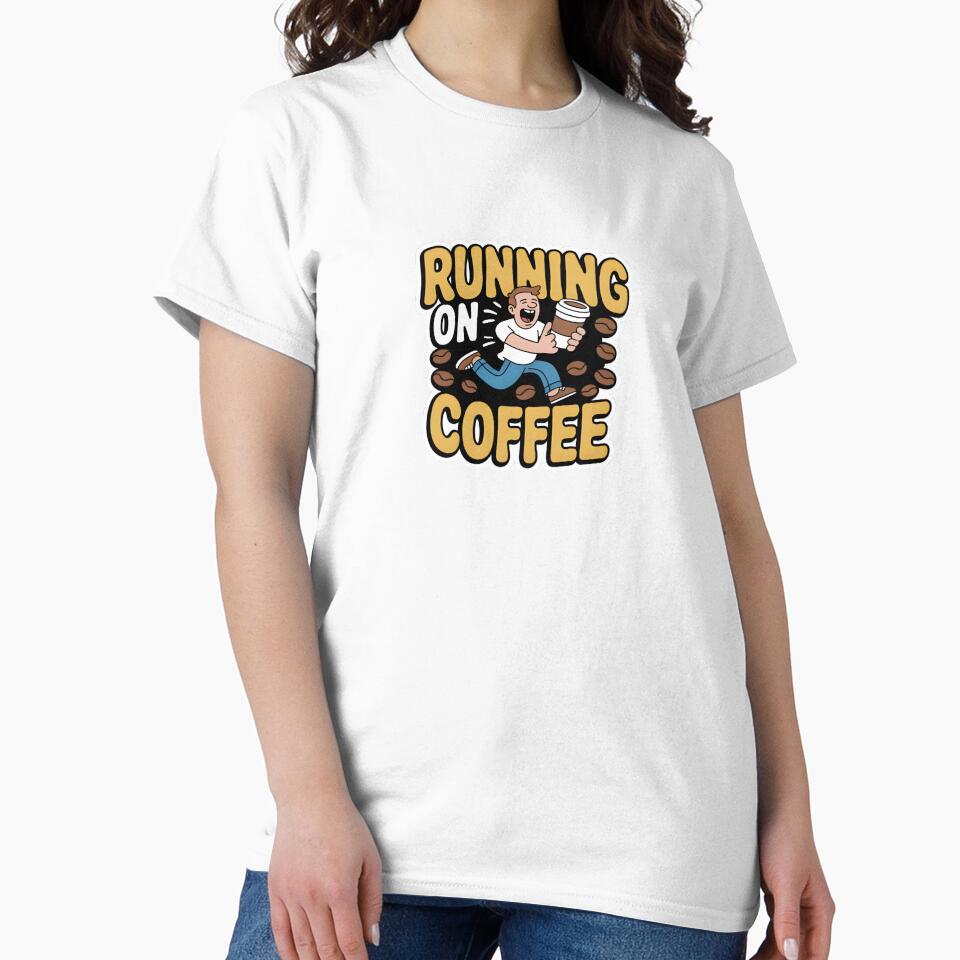 Running on Coffee – Funny Caffeine Lover Sticker by StickerNexa