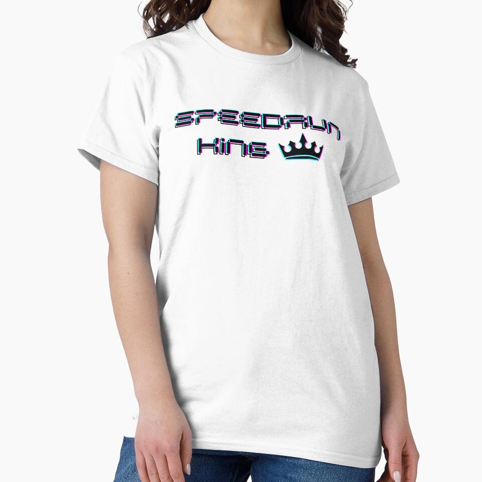 Speedrun King Crown Logo – Glitch Gamer Speedrunning Design by PHRASEandSTYLE