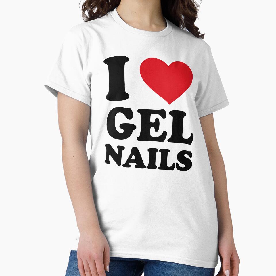 I Love Gel Nails ❤️ Minimal Red Heart Design by EmeraldeaArt