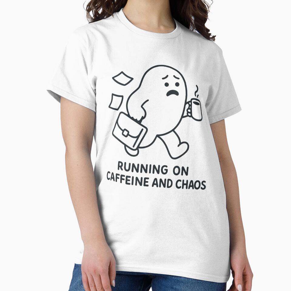 Running on Caffeine and Chaos – Funny Chaos Minimalist Blob by HolysticDesigns
