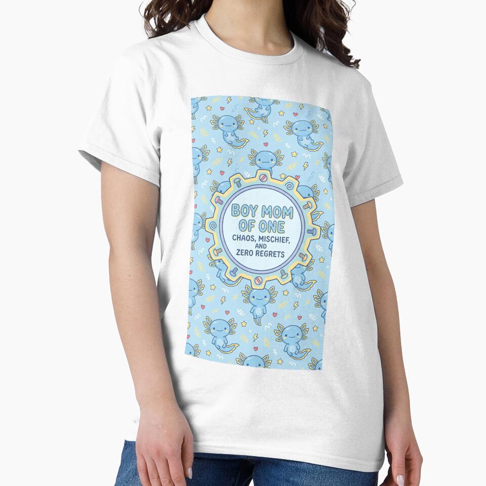 Boy Mom of 1 Cute Axolotl Pattern by Itsheartshop