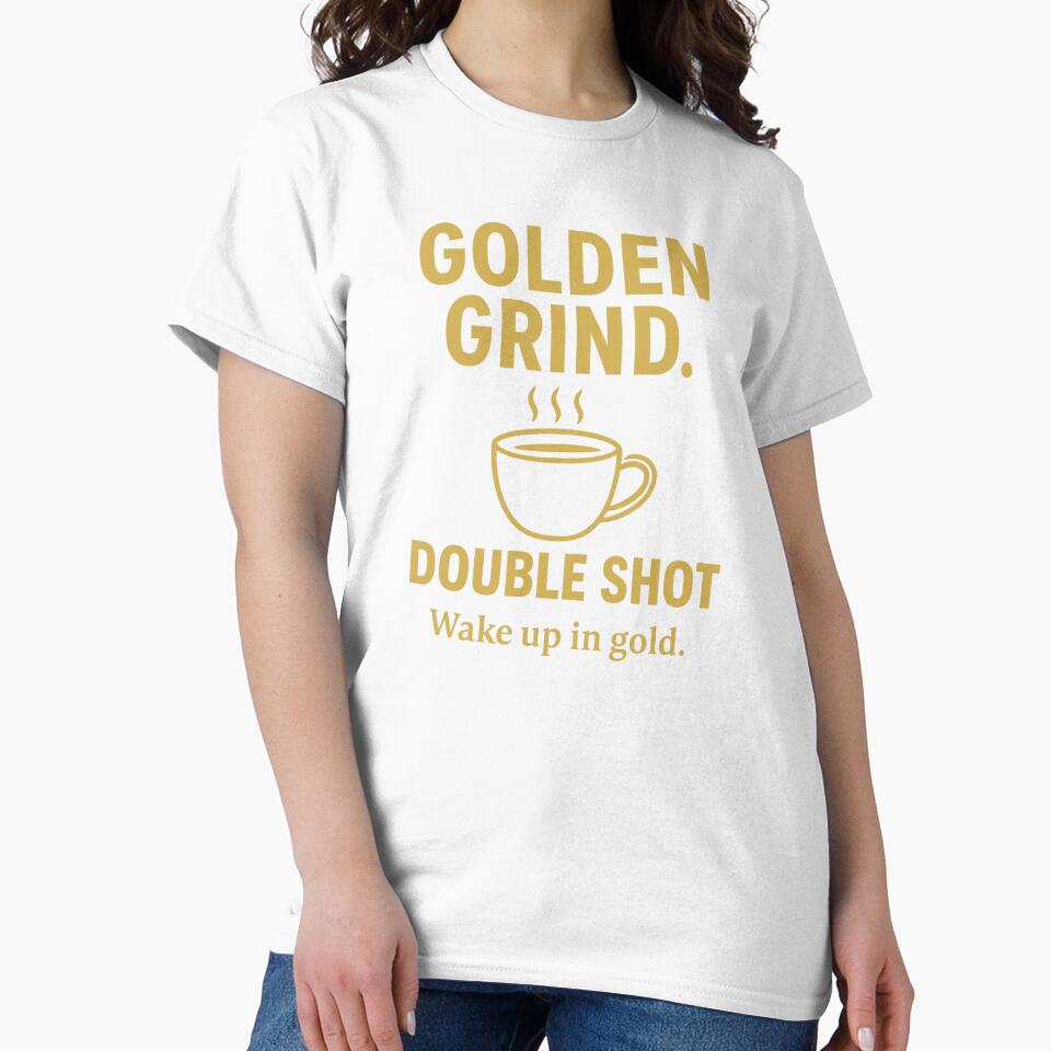Coffee Quote T-Shirt - Double Shot Caffeine Lovers Tee by Jackie2024