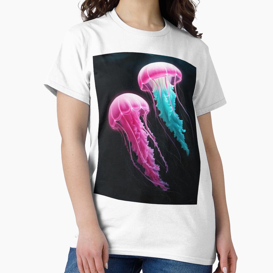 JellyFish in dark ocean waters by PeggyMacStudio