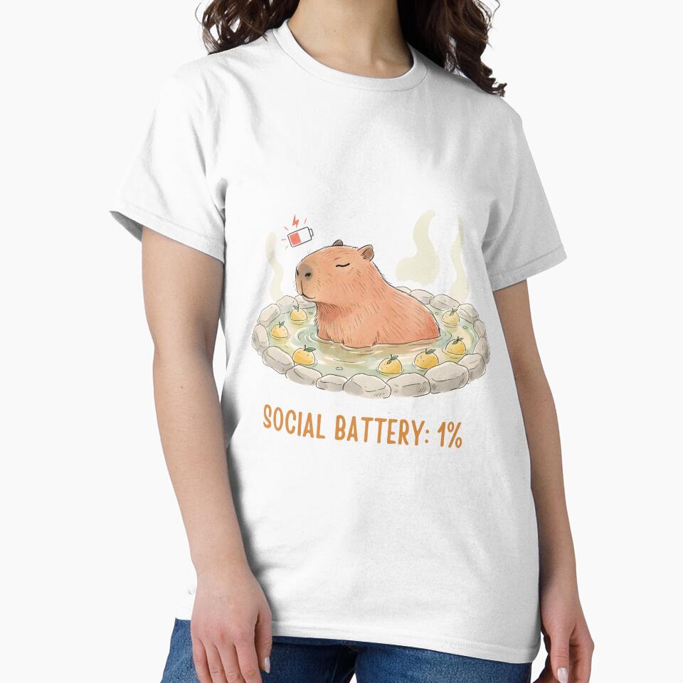 Low Battery Introvert Capybara by draft & digital