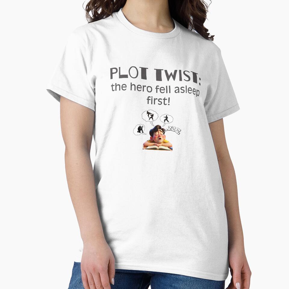 Funny Book Quote Design – “Plot Twist: The Hero Fell Asleep First” – book lover struggles,  bibliophile life,  obsessed with books,  reader humor art, bookish lifestyle, funny mug by BrewtifulMugs