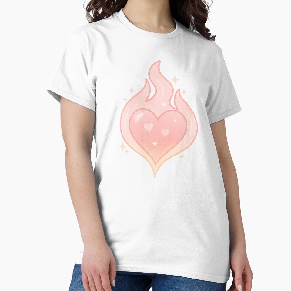 Rose Quartz Heart Flame | Kawaii Crystal Heart Sticker | Soft Girl Manifestation | Divine Feminine Healing Art by HerDreamCodes