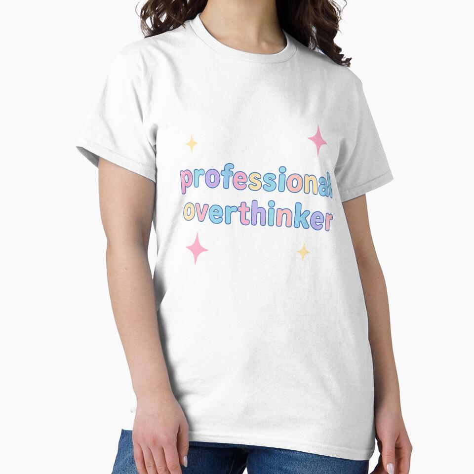 Professional Overthinker – Pastel Bubbly Text Sparkle Design by wwshd