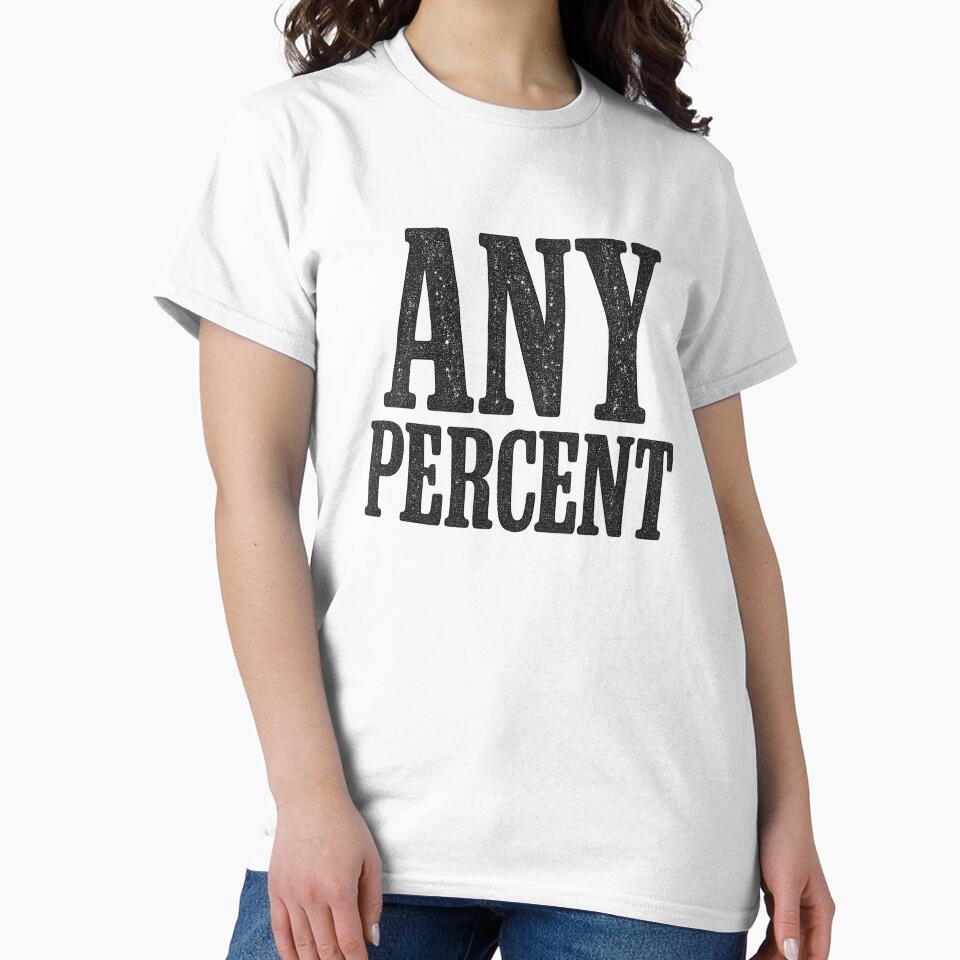 Any Percent Speedrun Vintage Grunge Typography Tee by Roseyteedesigns