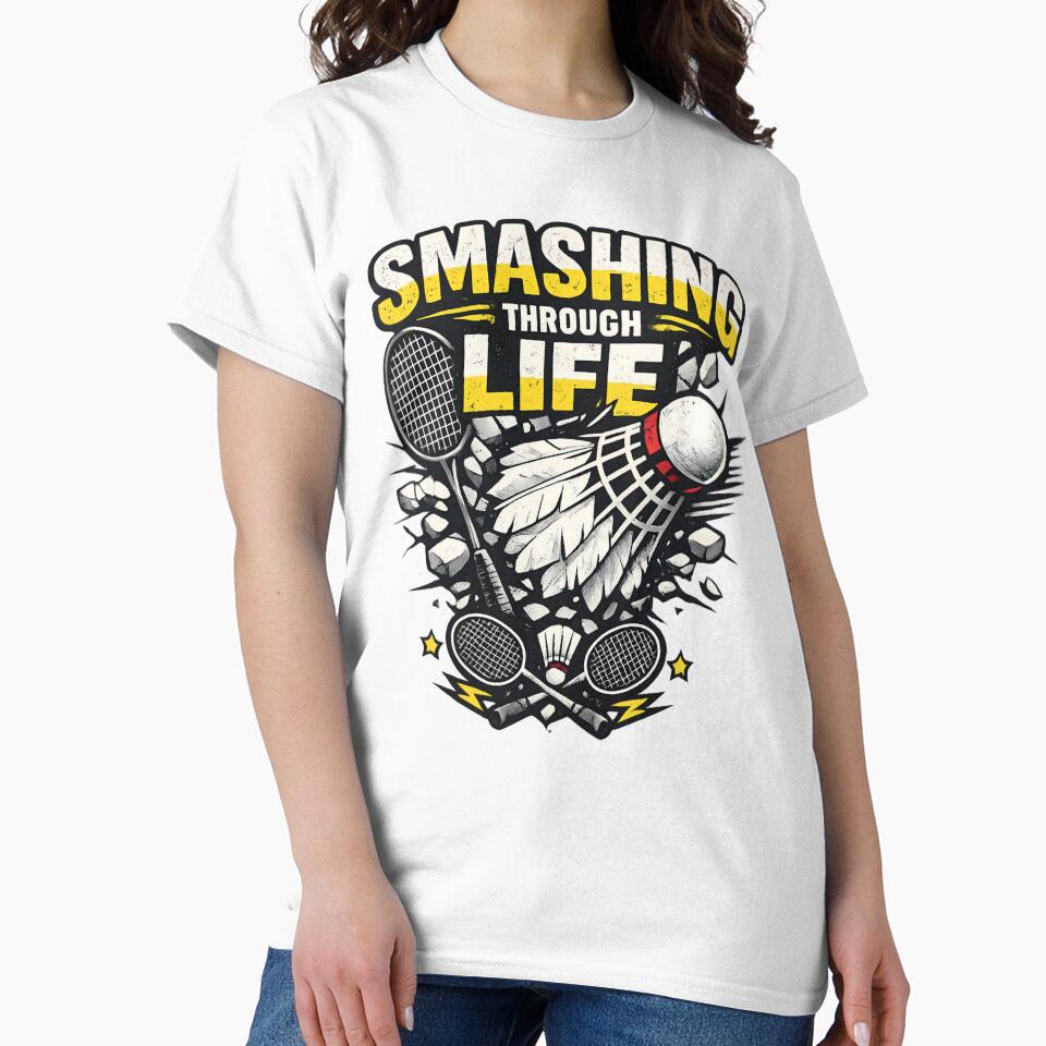 Smashing Through Life - Badminton Player Vintage by SidTastic