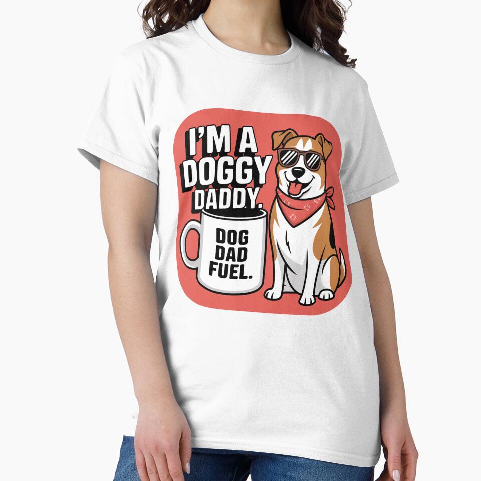 I'm a Doggy Daddy – Bandana Pup Funny Dog Dad Tee by MTeesGA