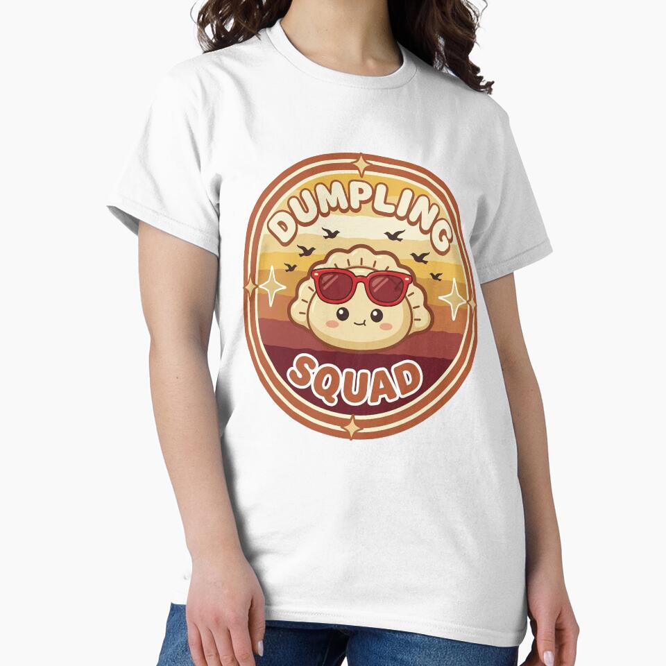 Vintage Dumpling Squad Funny Soup Dumplings Asian Cuisine Kawaii Dumpling Sunset Retro Food Lover by CutOutIdols