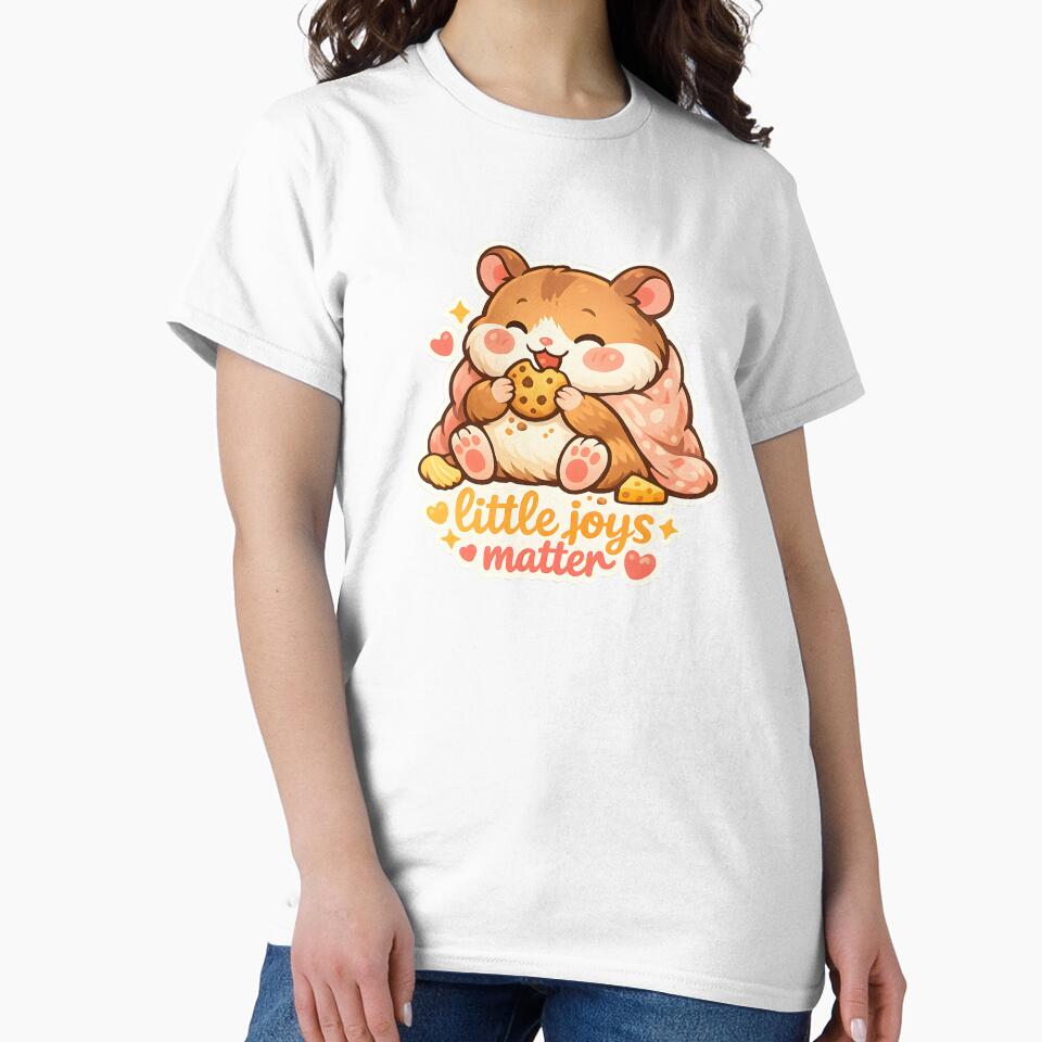 "Little Joys Matter" | Cute Hamster & Cozy Cookie Aesthetic Art by Naviora