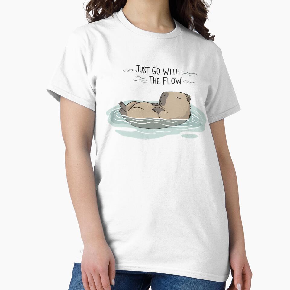 Just Go With The Flow Capybara - Relaxing Water Vibes by FreshPrintCo