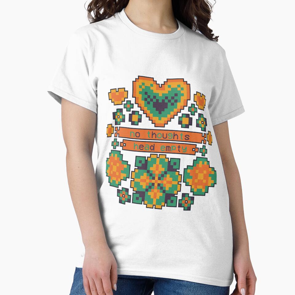 Floral 8bit No Thoughts [relic sun] by deadbeatprince-typography