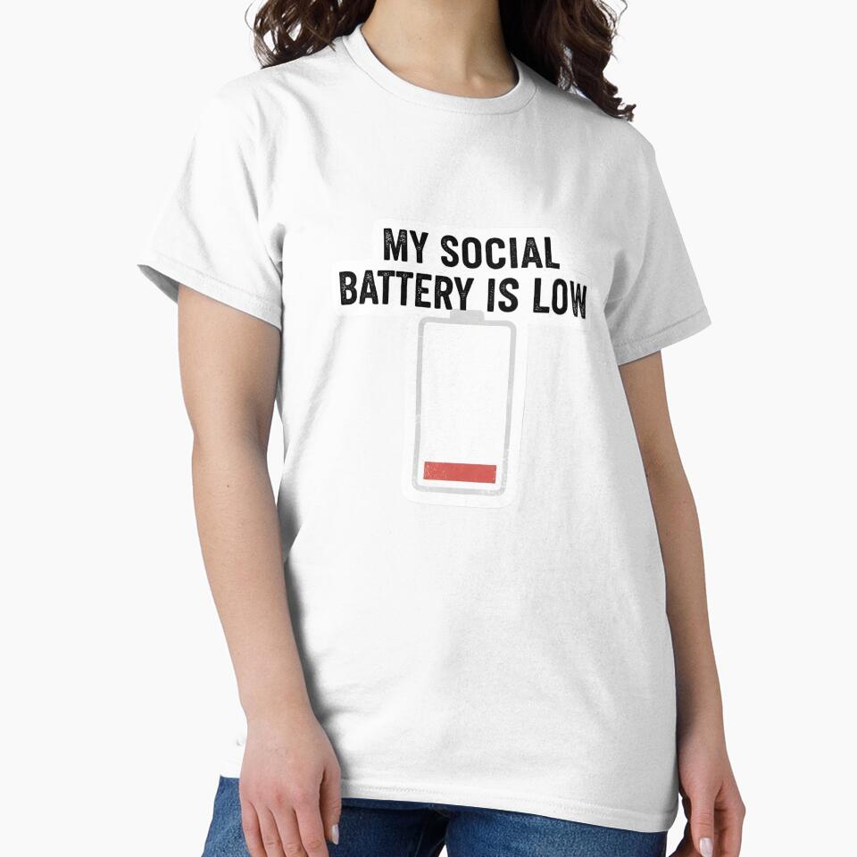 My Social Battery Is Low Sticker - Funny Introvert Humor & Mental Health Decal by SergioMiklos