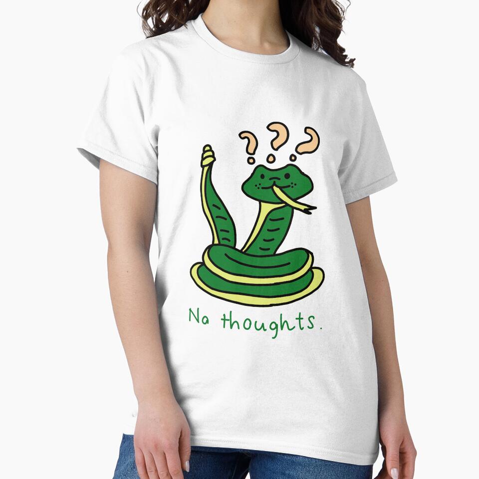 No Thoughts – Cute Empty Head Snake Illustration by Baby-Care