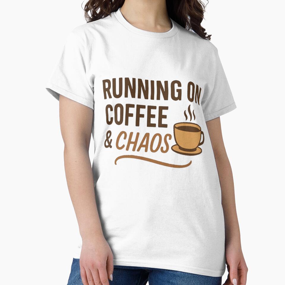 Running on Coffee & Chaos ☕ | Aesthetic Coffee Quote Design by GO TRENDY