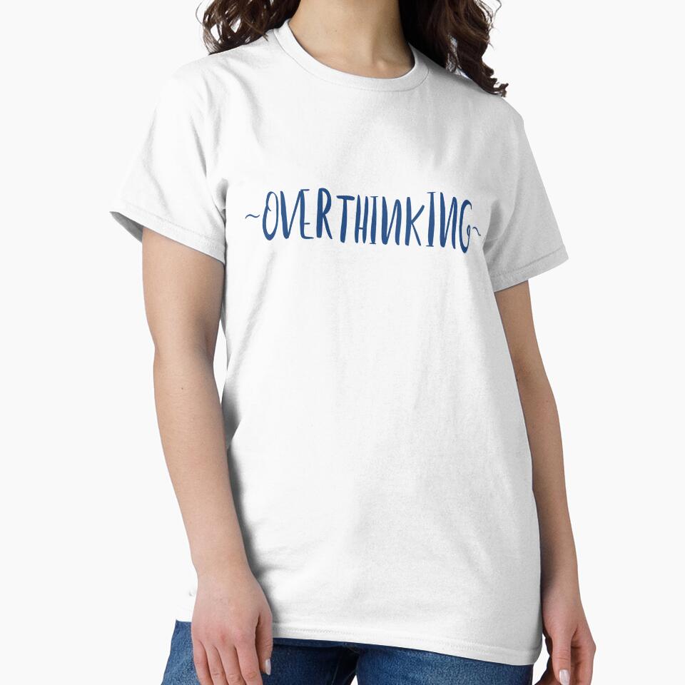 Overthinking | Minimalist Bold Text Sticker (Blue) by MysticMagpie