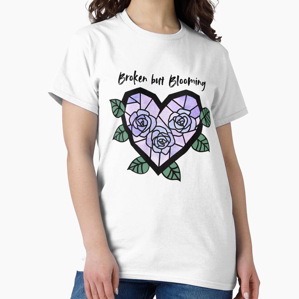 Broken but Blooming Stained Glass Heart by PettyPotion33