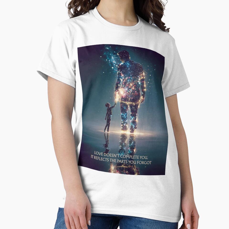 Starlit Reflection – Surreal Cosmic Art with Quote About Love and Inner Self by VisionaryVeils