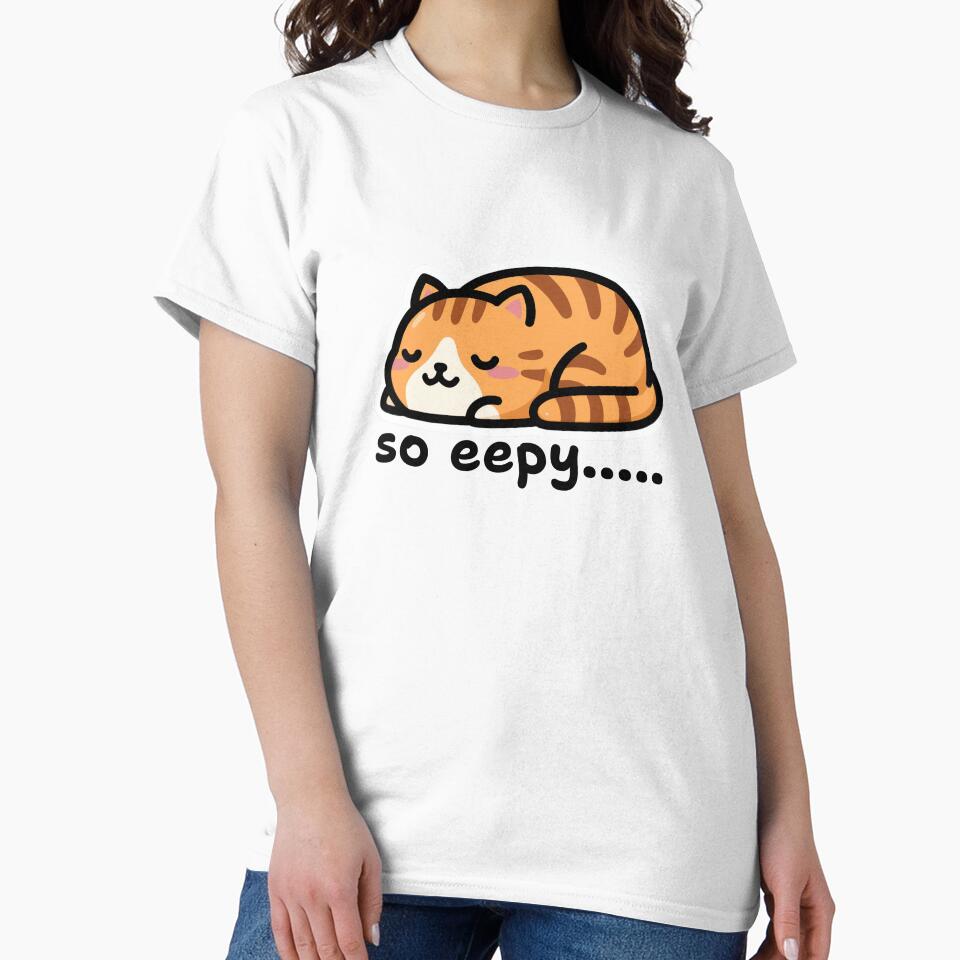 Cute Sleeping Orange Tabby Cat Kawaii Eepy Cat Nap Loaf Funny Cat Meme by TeeTimeMeTime