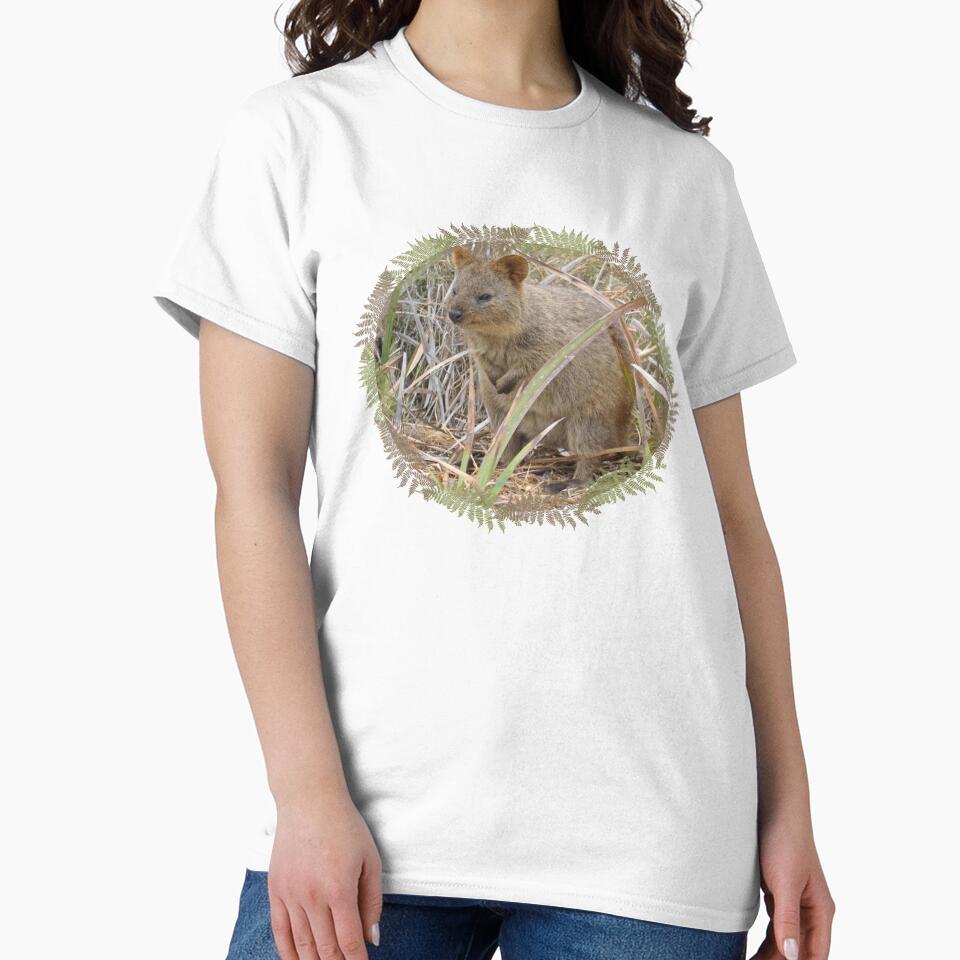 Cute Happy Quokka With Leave Round Circle Border by mewsis