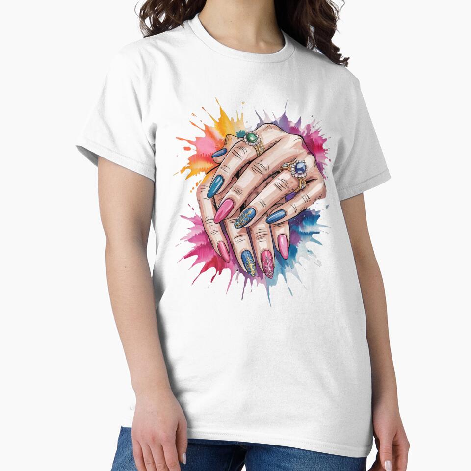 Manicure Hands Watercolor Splash by MadCatPrints