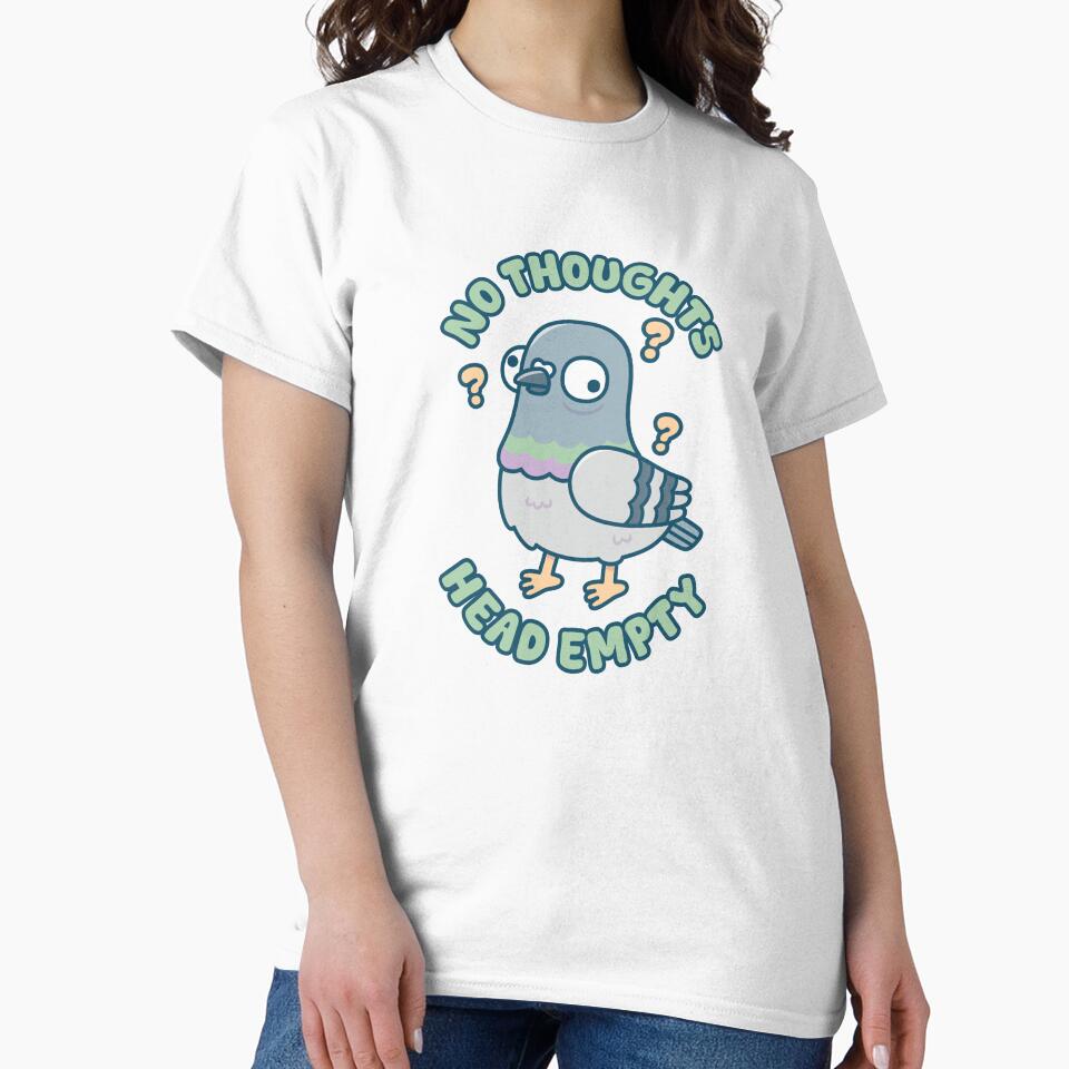 Cute Funny Pigeon No Thoughts Head Empty Meme by rustydoodle