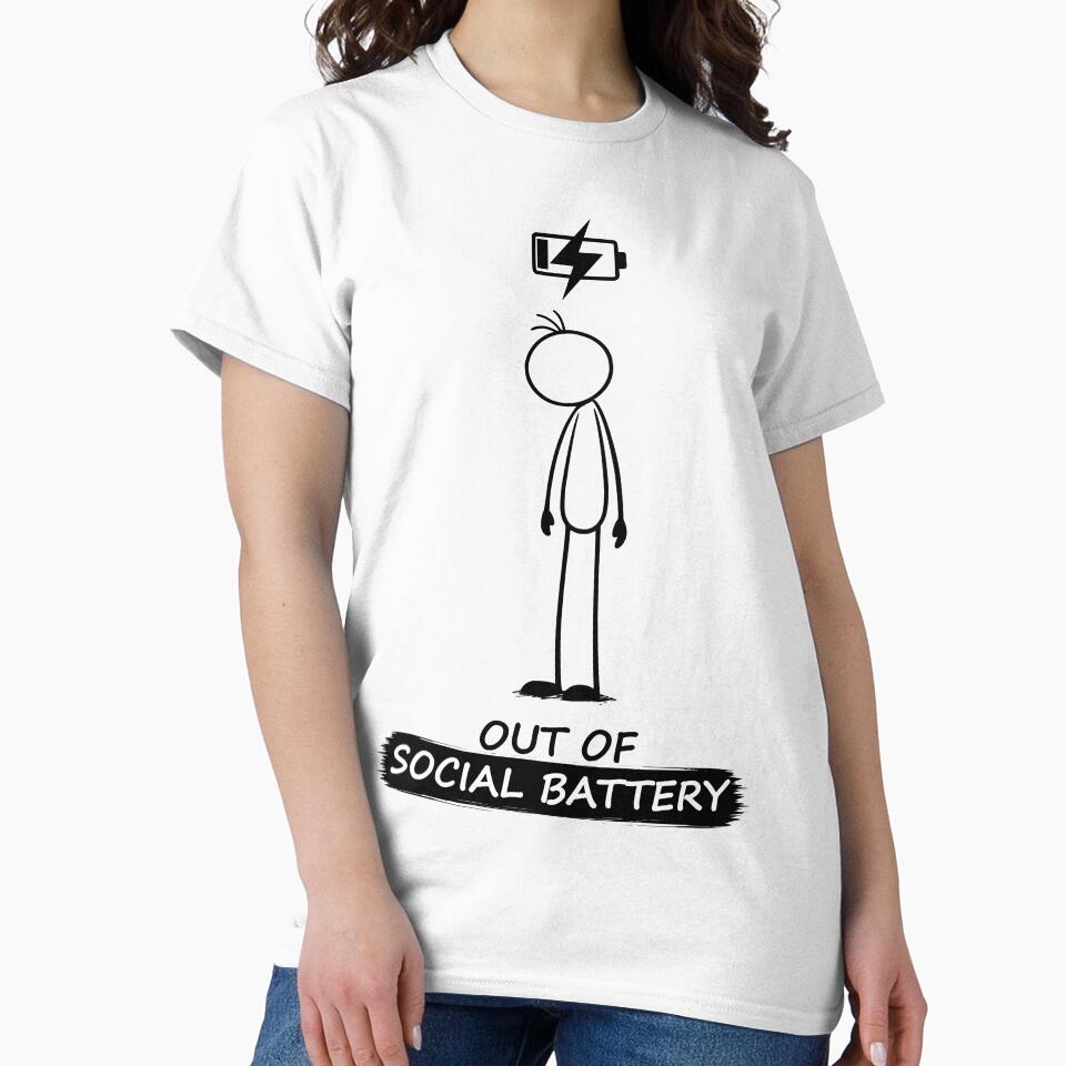 Out Of Social Battery Stick Figure by Pebl-Co