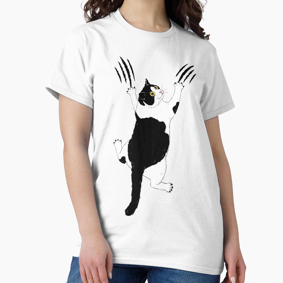Playful Scratching Cat – Funny Design for Cat Lovers by SVALANART