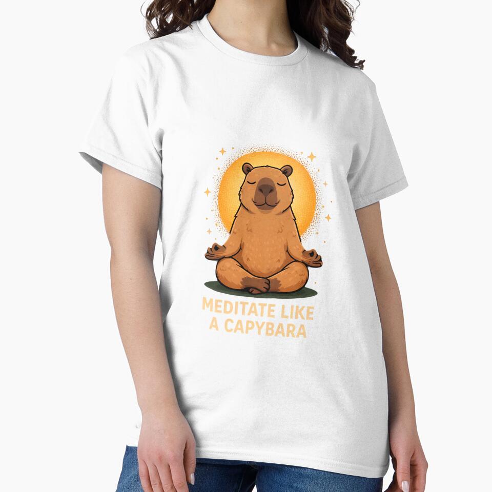 Meditate Like a Capybara – Calm Zen Capybara Meditation Art by Sleonheart