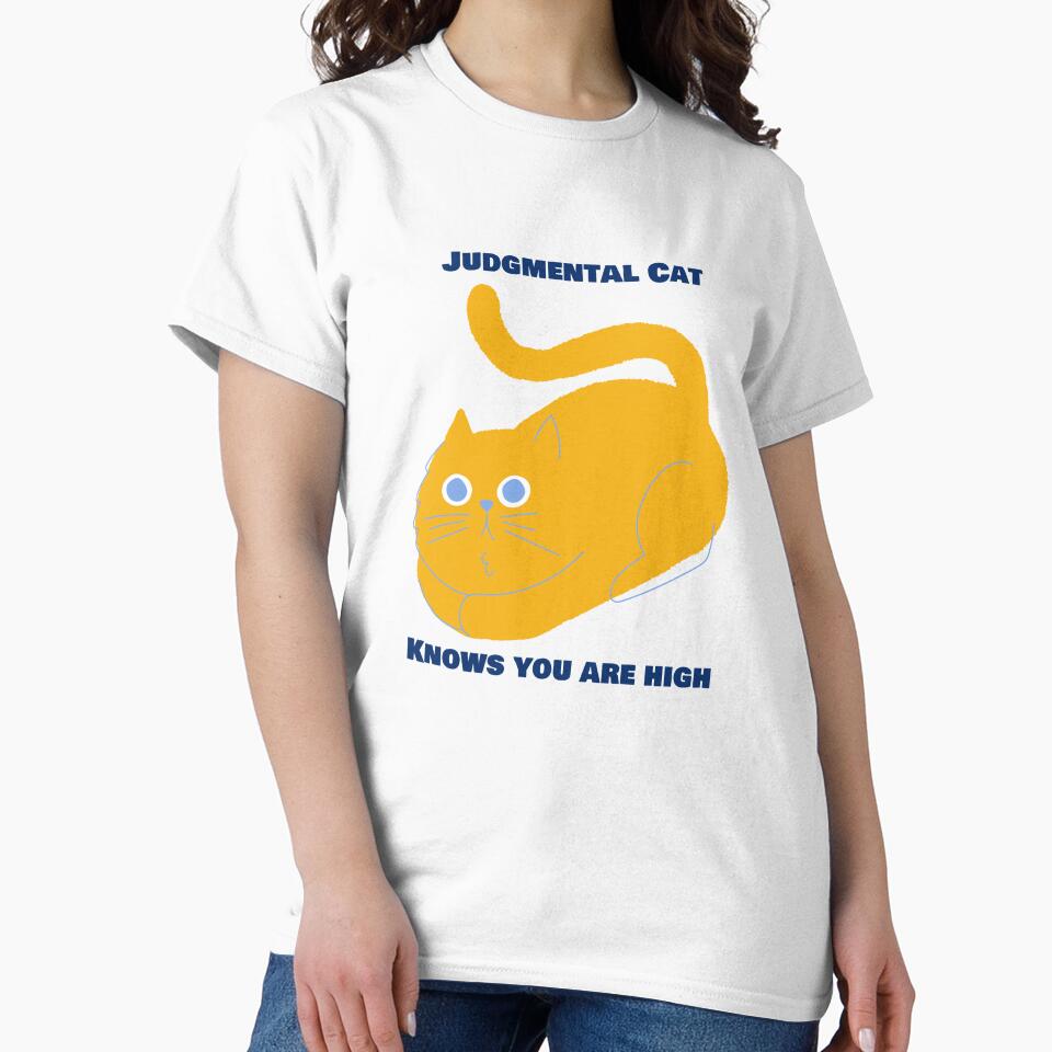 Judgmental Cat Knows You Are High Funny Cat Loaf by IronicBGear