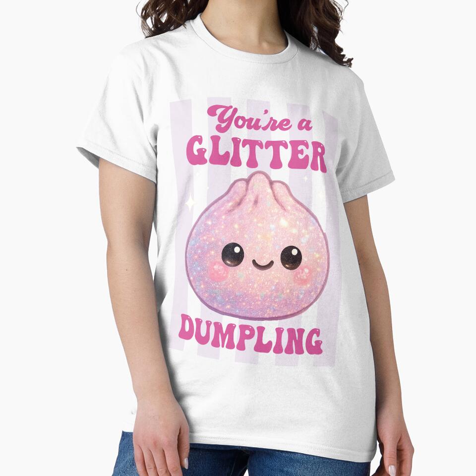 You Are a Glitter Dumpling – Pearl Pink Kawaii Squishy Design by EmeraldeaArt