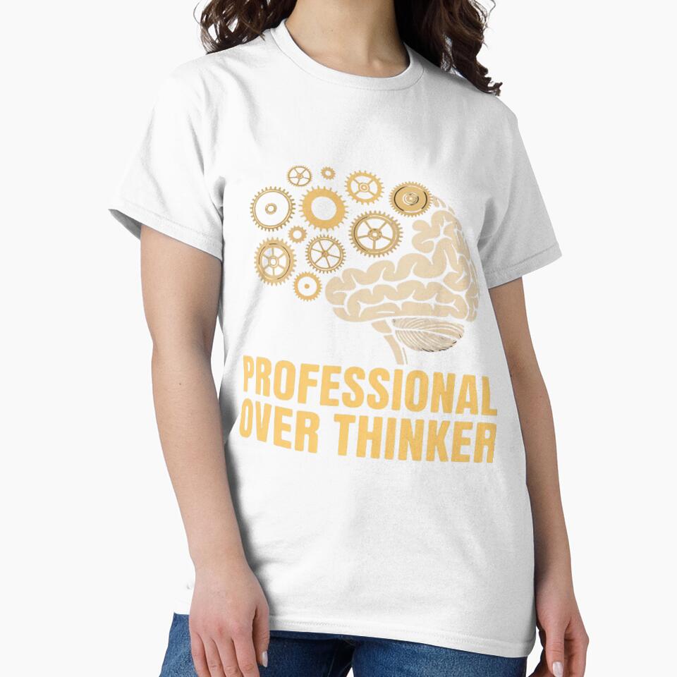 Professional Overthinker Funny Brain and Gears by CraftyCuttable