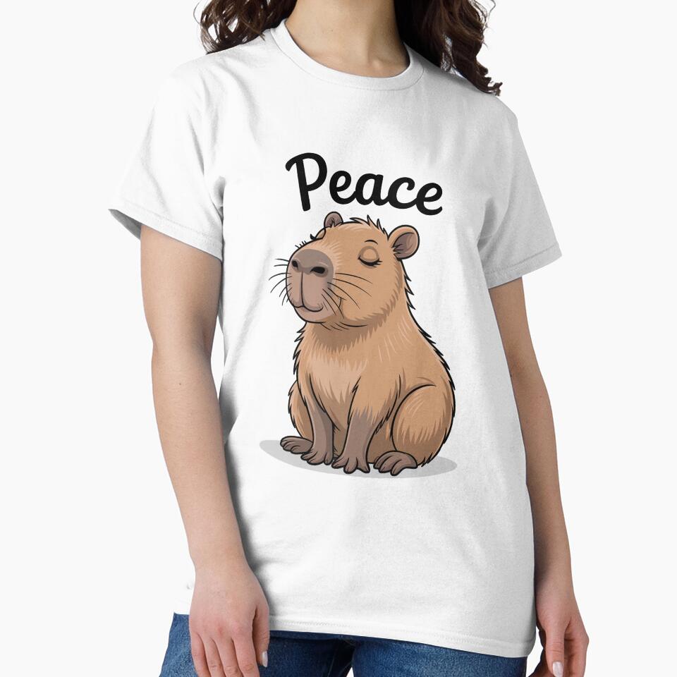 Chill Peace Capybara Cartoon Vibes by MonkiFlipp