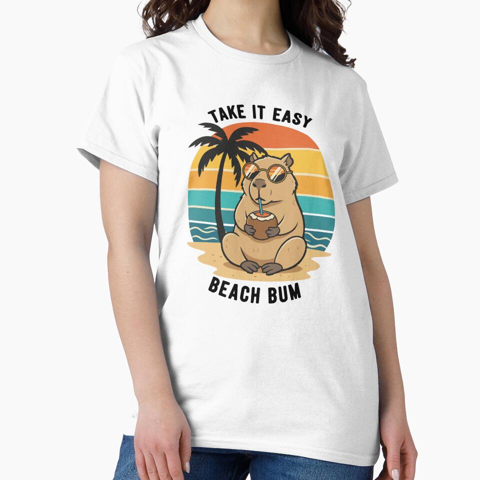 Capybara Beach Bum Take It Easy by PixelStudioBe