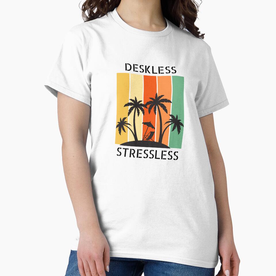 Deskless stressless nomad remote working quote - work from home funny design by wholigans
